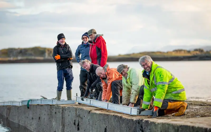 team from the community working on Kilchoan Jetty