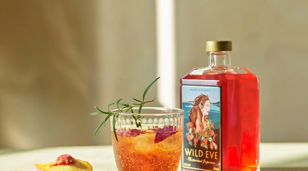 Bottle of Wild eve non-alcoholic peach drink