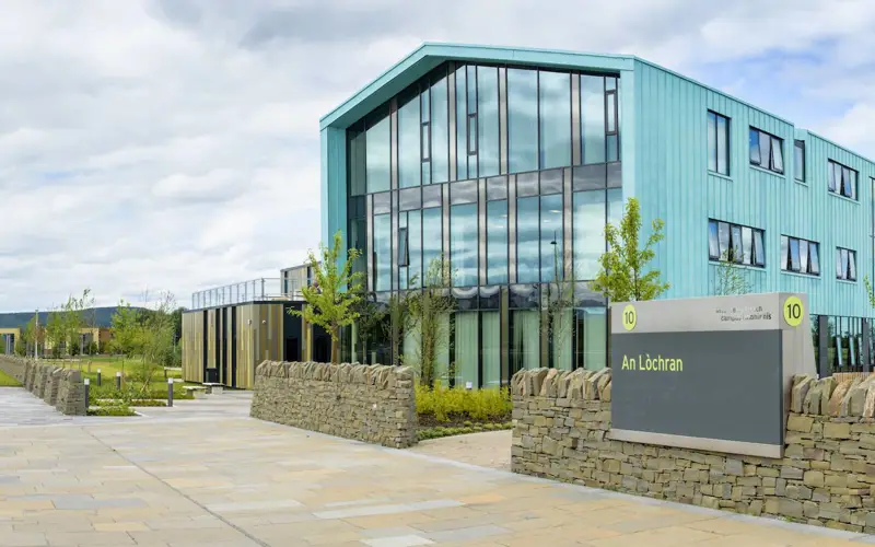 Front of HIE's building on Inverness Campus 