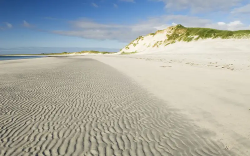 rippled white sand beach