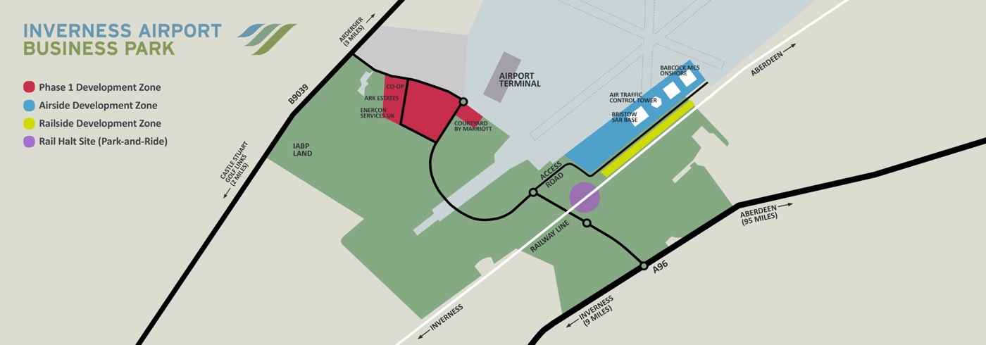 Map of business park at Inverness Airport