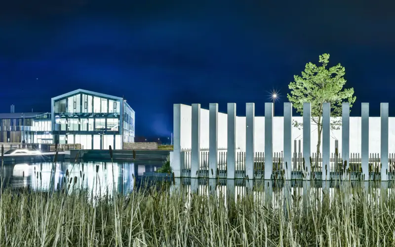 HIE's head office An Lochran on Inverness Campus captured at night