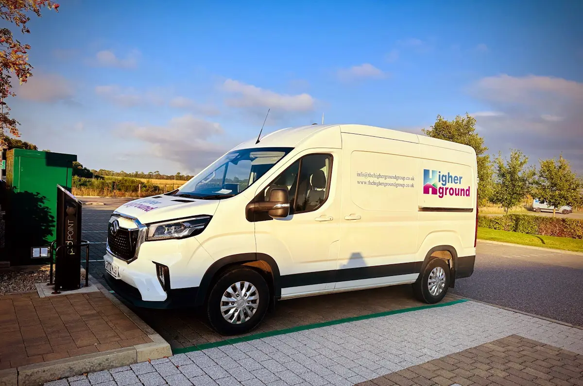 Higher Ground Electric Vehicle at Inverness Campus recharging point